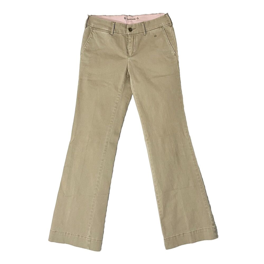 G1 Goods Tan Dark Beige Chino Pants Size 4 Bootcut Leg Stretch Khakis Low Rise